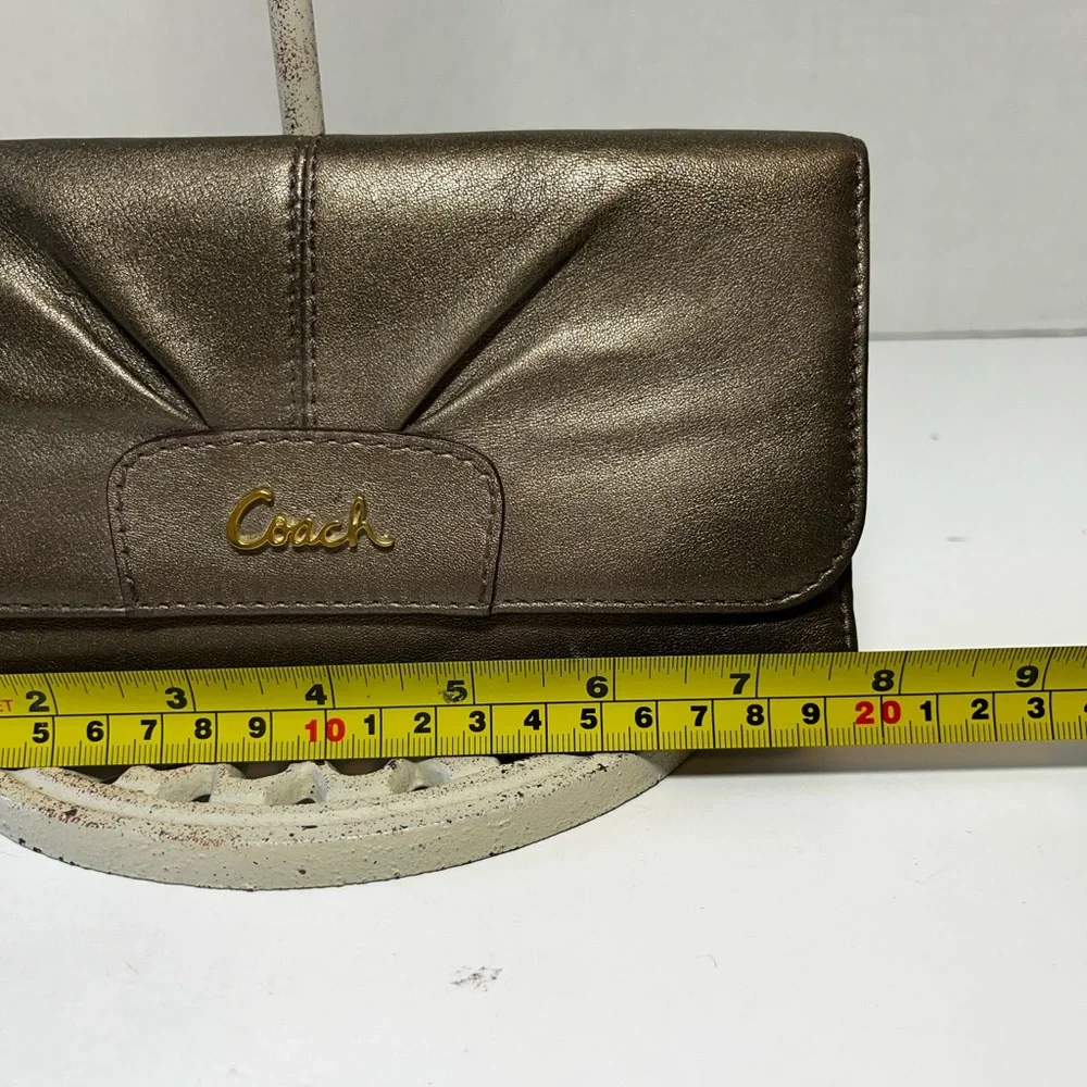 Coach Pewter Metallic Logo Wallet - Picture 8 of 8